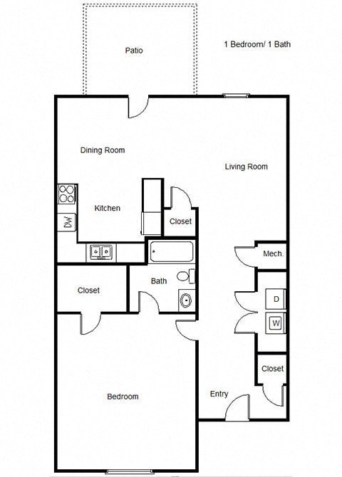 1 Bedroom Floor Plan